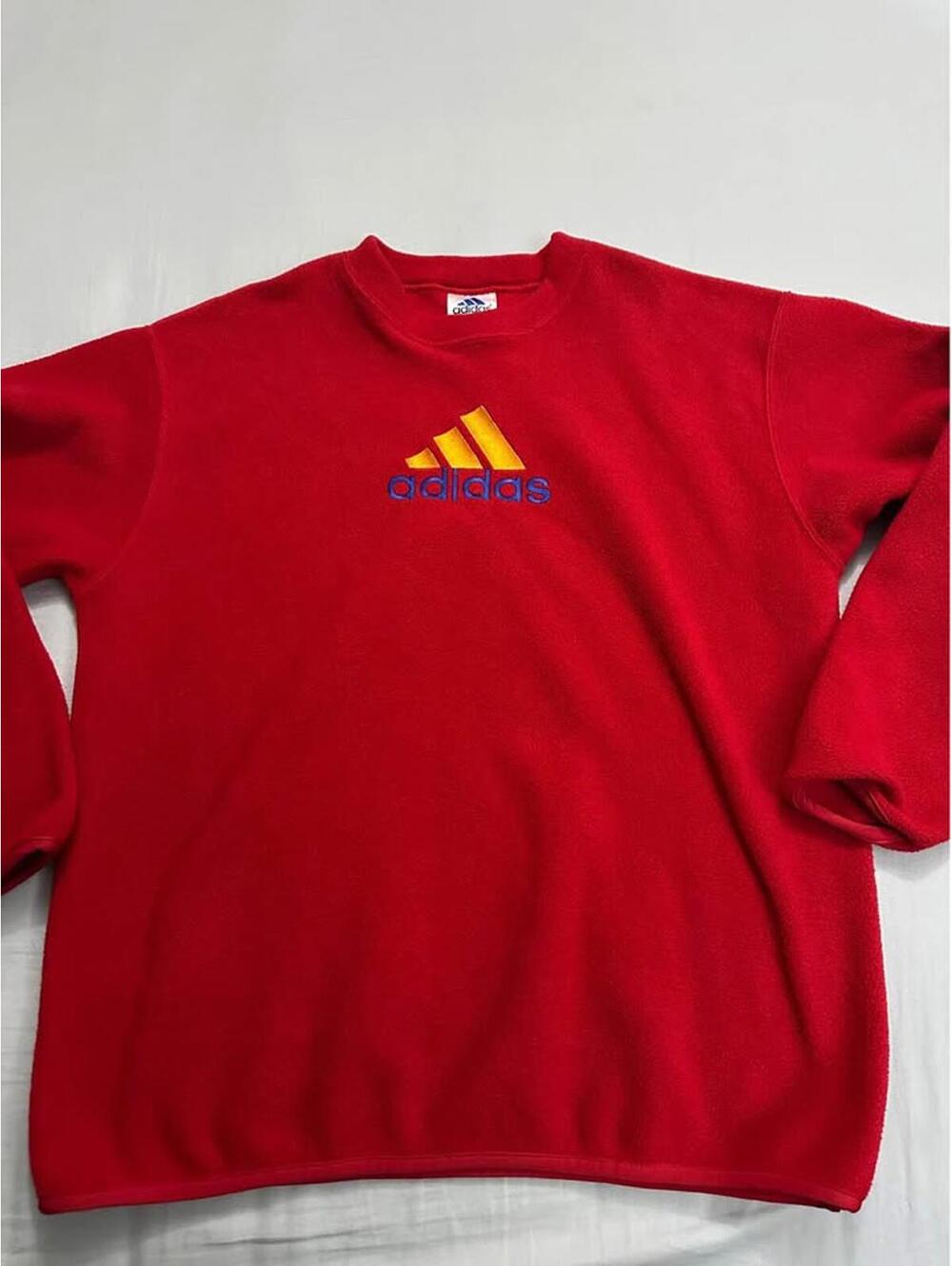 Vintage Adidas Fleece Sweater Mens Size Large or Boys Size XL Used Like New $30